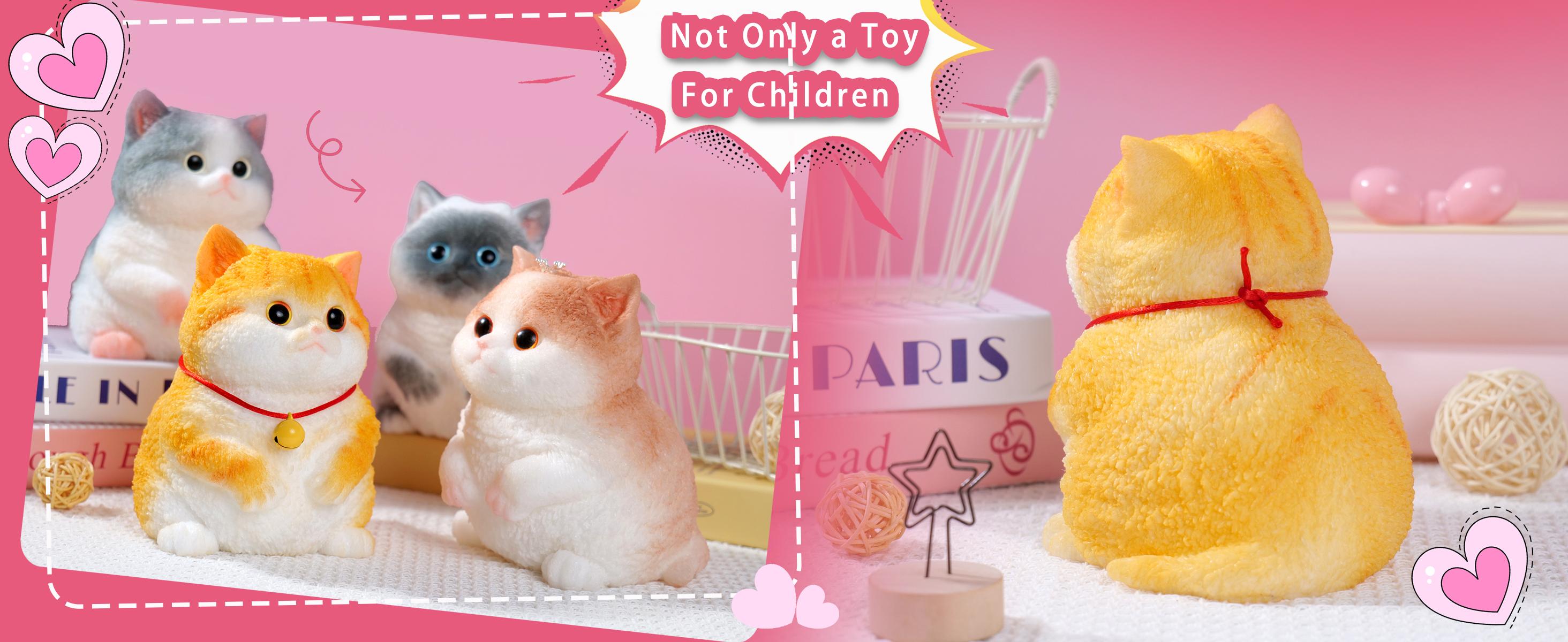 Large Taba Squishy Cat Squishy Dog Handmade Cute Cat DIY Squeeze Toy, Hyperreal Kawaii Cat Simulation Lovely Toy, Squeeze Autism Toys Stress Relidf toy, Silicone Pinch Cat