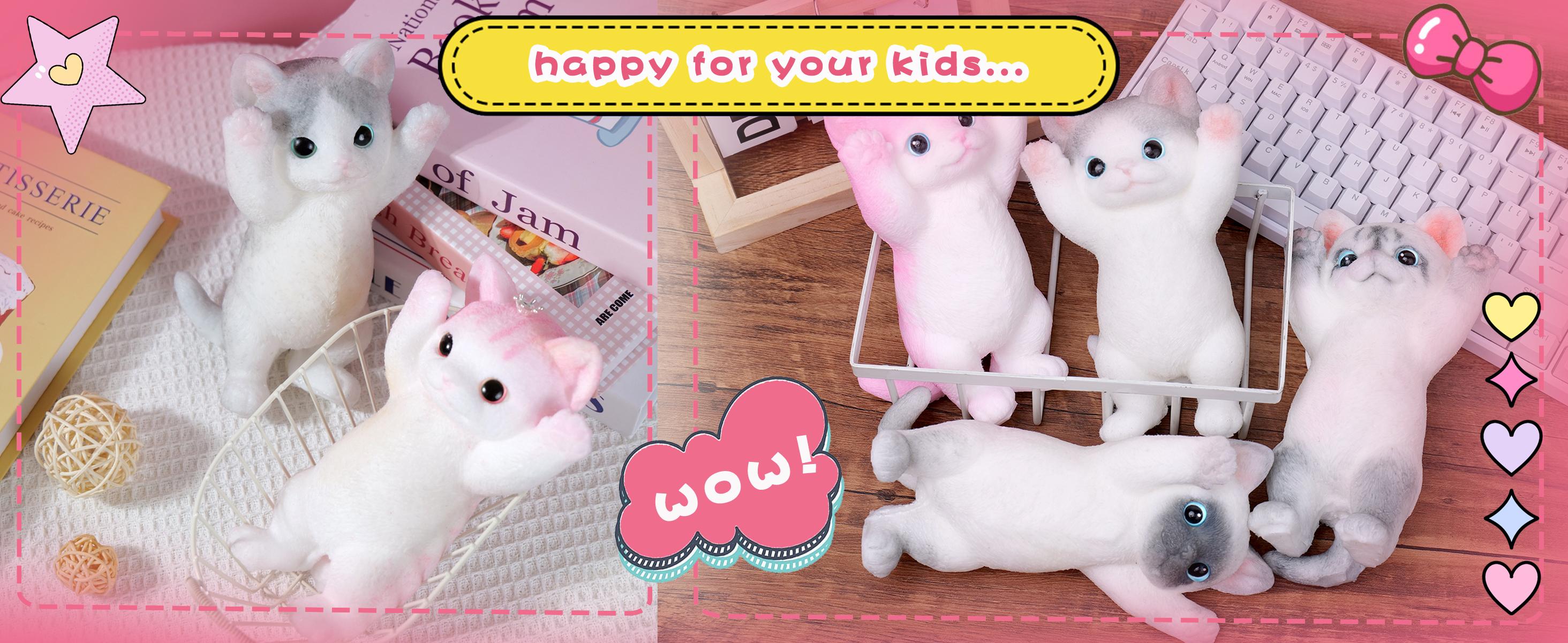 Large Taba Squishy Cat Squishy Dog Handmade Cute Cat DIY Squeeze Toy, Hyperreal Kawaii Cat Simulation Lovely Toy, Squeeze Autism Toys Stress Relidf toy, Silicone Pinch Cat
