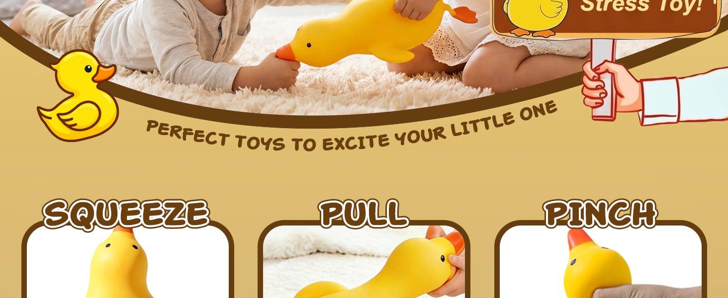 Duck Squishy, Jumbo Squishy Duck Giant Big Realistic Moldable Soft Squishys Slow Rising Stress Ball for Anxiety Stress Party Favor for Adults