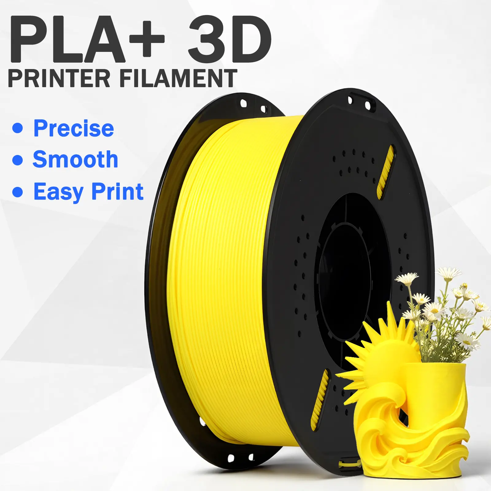 PLA+ 3D Printing Filament, 1.75mm 4-Color Gradient Filament, 2KG Tangle-Free Printing Material for FDM 3D Printers