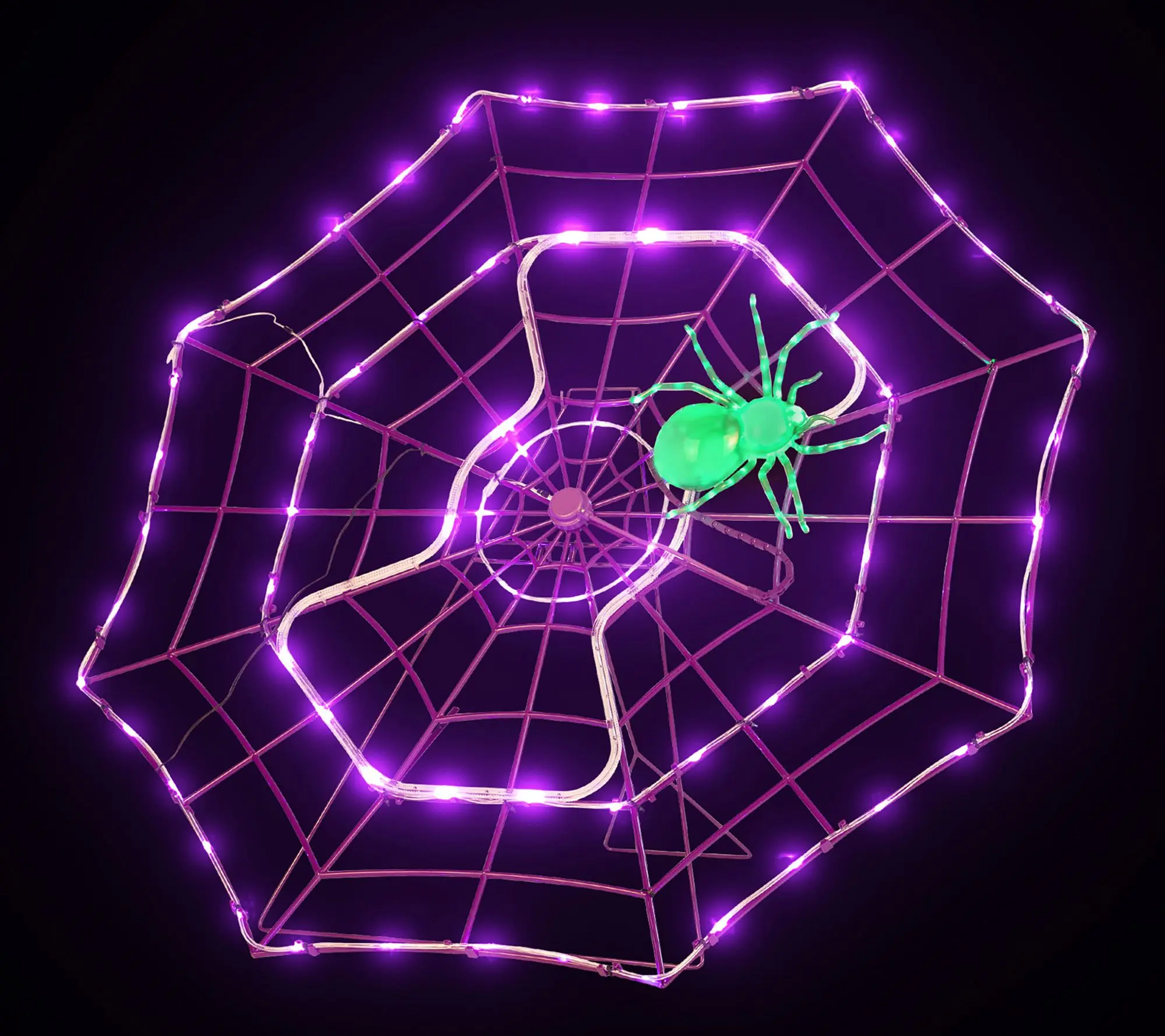 4ft Purple Outdoor Animated Spider Web with LED Lights