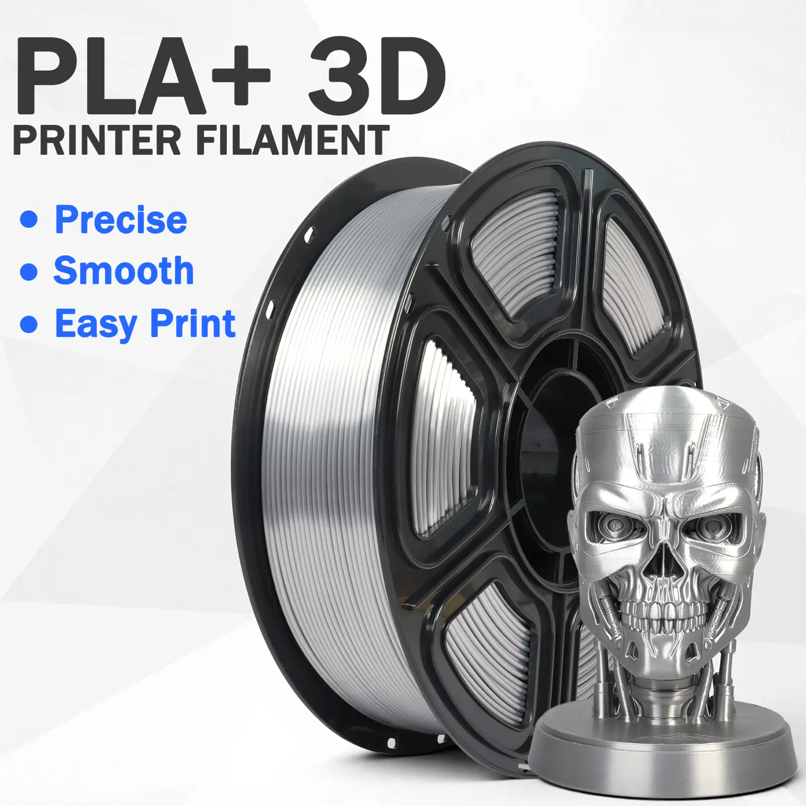 PLA+ 3D Printing Filament, 1.75mm 4-Color Gradient Filament, 2KG Tangle-Free Printing Material for FDM 3D Printers