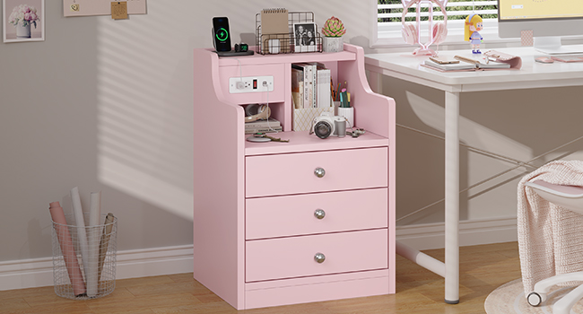 pink nightstand