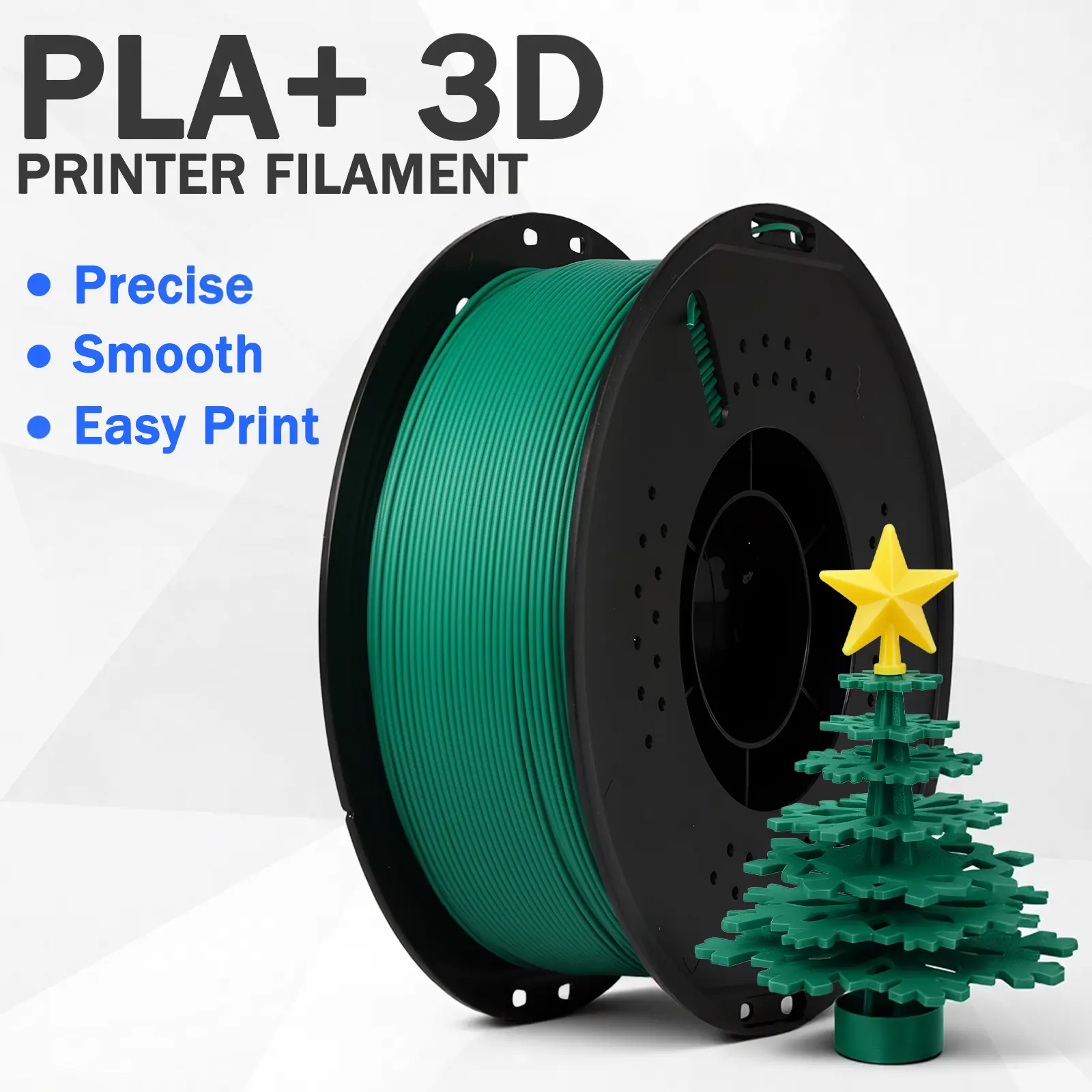 PLA+ 3D Printing Filament, 1.75mm 4-Color Gradient Filament, 2KG Tangle-Free Printing Material for FDM 3D Printers