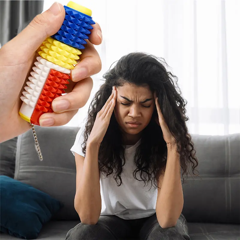 5-in-1 3D Printed Spiky Design Toys, Design for Stress Relief, Button Clicks, Spinners, Pocket Mini Toy for Adults Novelty Gifts
