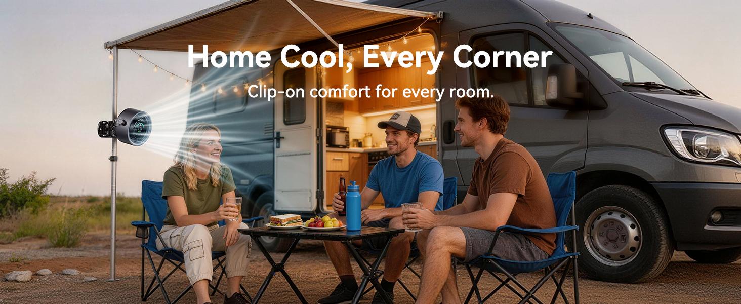Cordless Rechargeable Wireless Compact Clip-on Workout Fan - 4000mAh Built-in Li-ion, Quiet Turbo Mode High-Speed, LED Display, Touch Control, 360&deg; Rotation for Treadmills, Home Gyms, Outdoor Sports,back to school,back to school haul