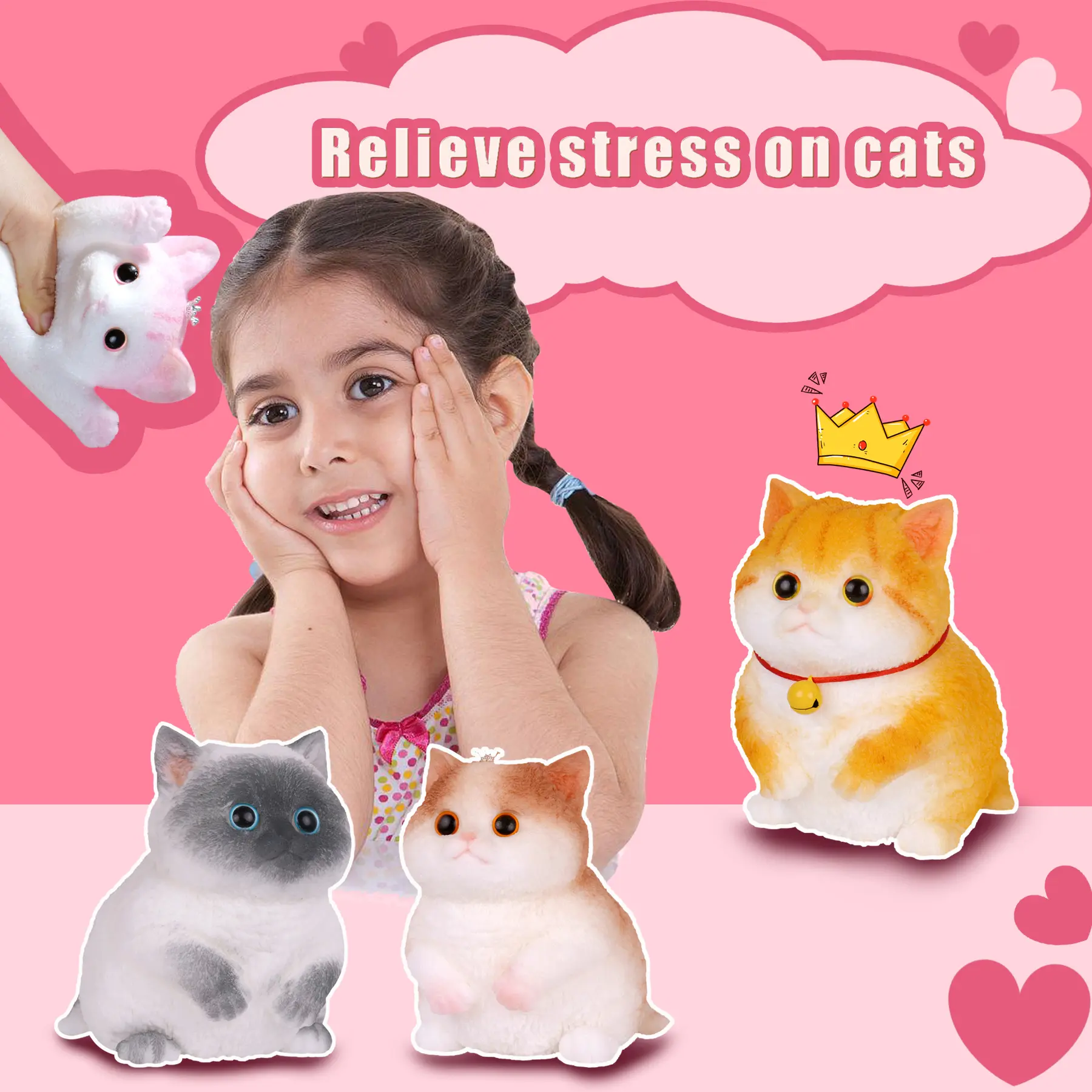 Large Taba Squishy Cat Squishy Dog Handmade Cute Cat DIY Squeeze Toy, Hyperreal Kawaii Cat Simulation Lovely Toy, Squeeze Autism Toys Stress Relidf toy, Silicone Pinch Cat