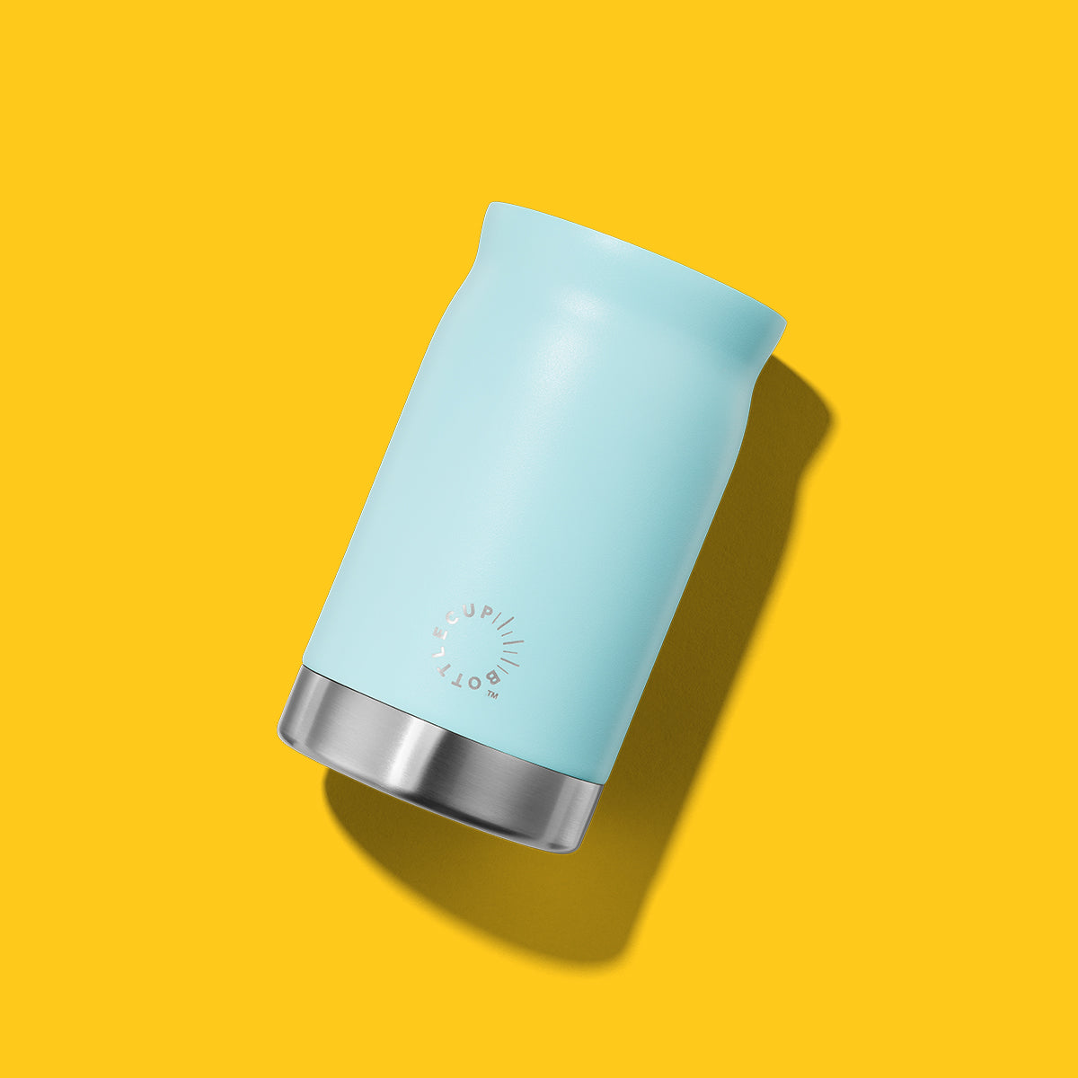 2‑in‑1 reusable insulated water bottle & coffee cup with hidden stored lid, modular build, keeps drinks hot or cold for travel and on‑the‑go use. 