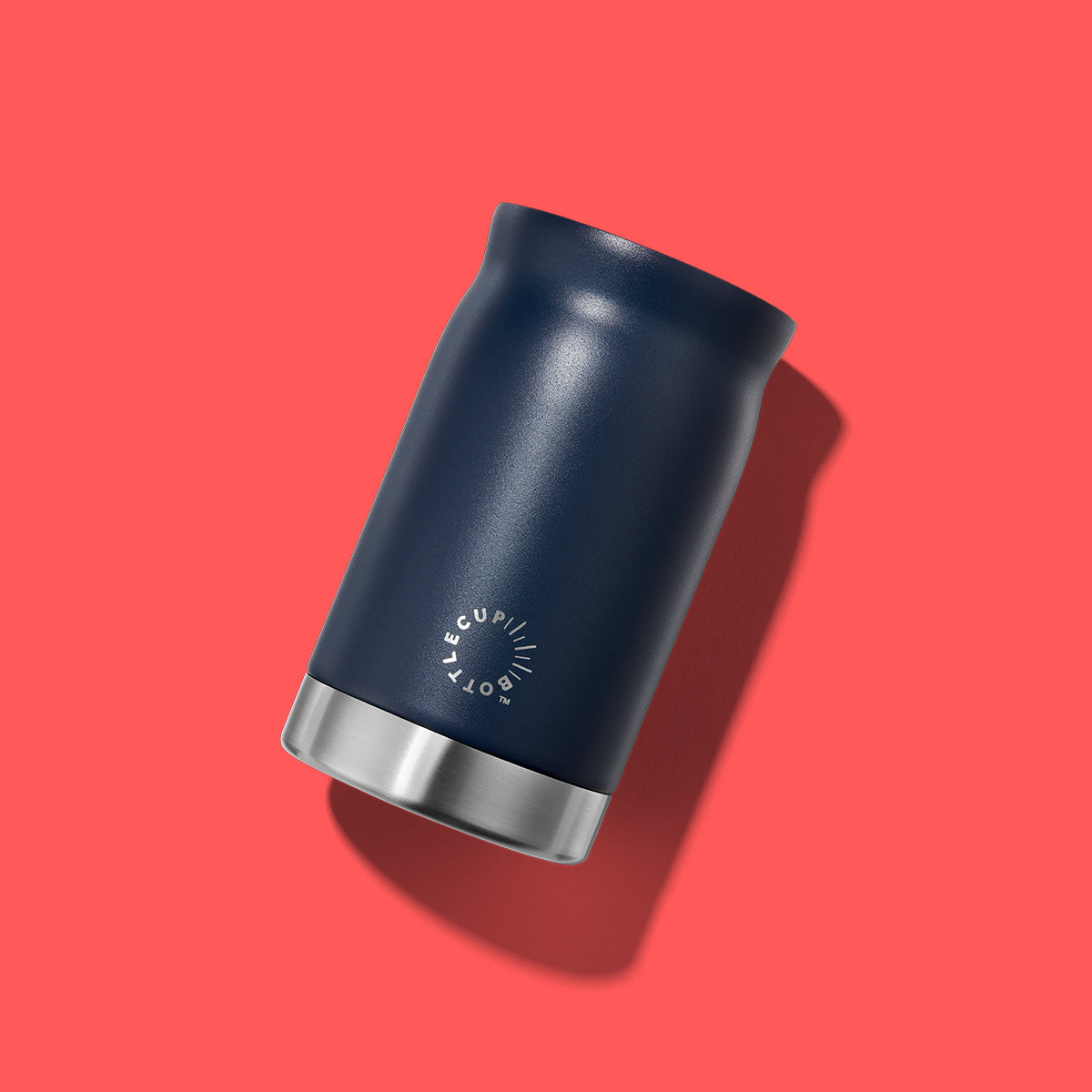 2‑in‑1 reusable insulated water bottle & coffee cup with hidden stored lid, modular build, keeps drinks hot or cold for travel and on‑the‑go use. 