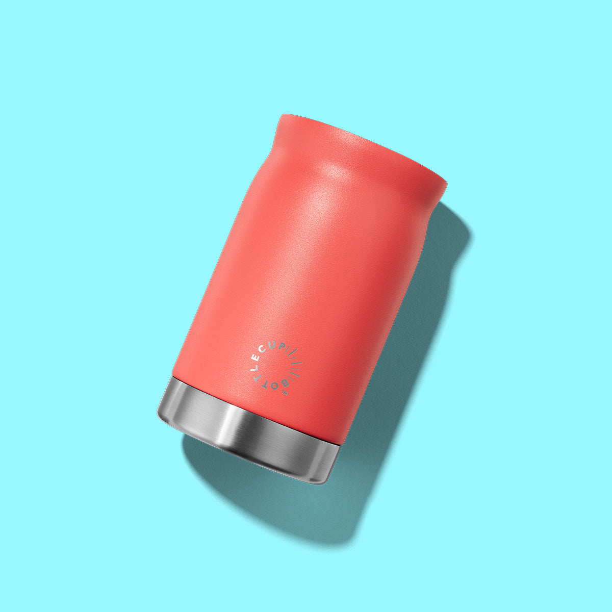 2‑in‑1 reusable insulated water bottle & coffee cup with hidden stored lid, modular build, keeps drinks hot or cold for travel and on‑the‑go use. 
