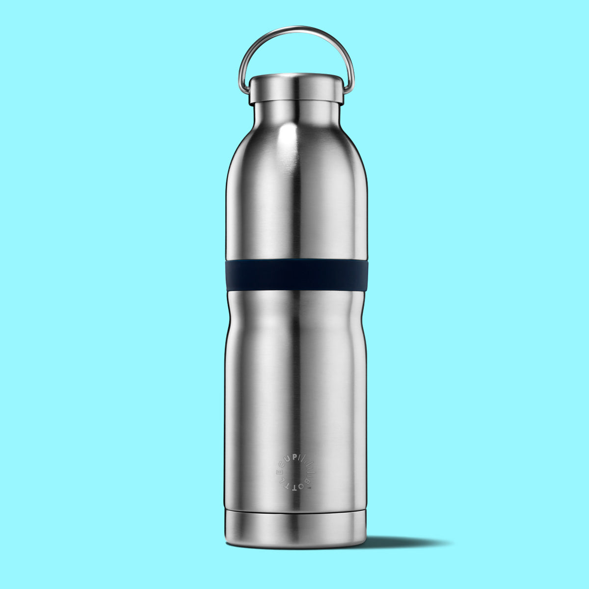 2‑in‑1 reusable insulated water bottle & coffee cup with hidden stored lid, modular build, keeps drinks hot or cold for travel and on‑the‑go use. 