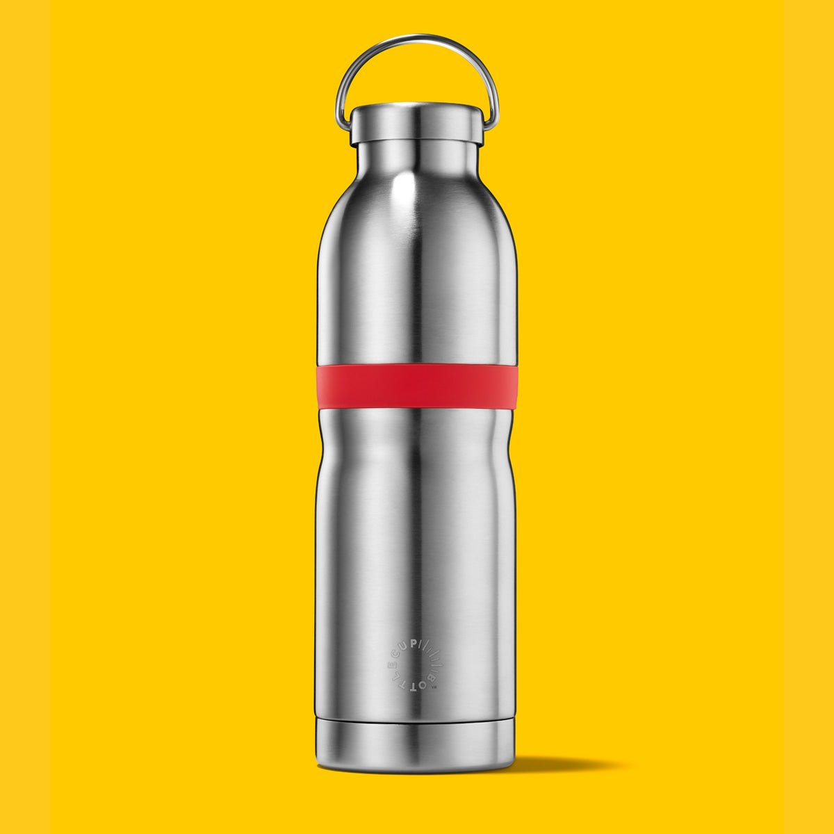 2‑in‑1 reusable insulated water bottle & coffee cup with hidden stored lid, modular build, keeps drinks hot or cold for travel and on‑the‑go use. 