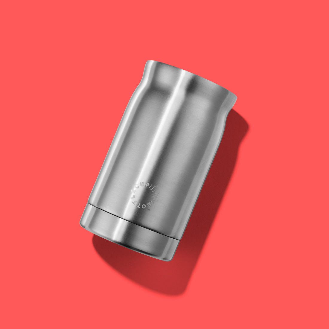 2‑in‑1 reusable insulated water bottle & coffee cup with hidden stored lid, modular build, keeps drinks hot or cold for travel and on‑the‑go use. 
