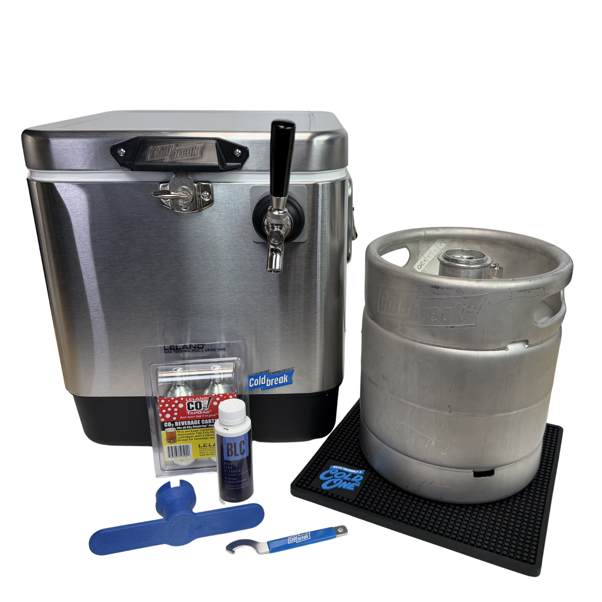 Professional‑grade portable draft‑beer bar with 50‑foot stainless‑steel coil and front‑input design, ideal for serving chilled draught beer at parties, camping and outdoor events.