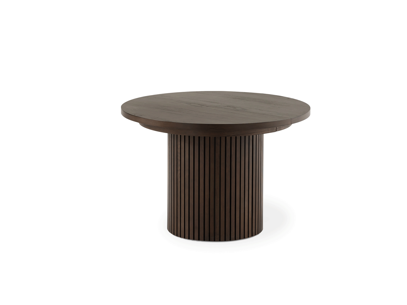 Versatile expandable dining table seats 4‑10, robust hardwood‑steel build, hidden pedestal storage and elegant fluted detailing for flexible everyday dining.