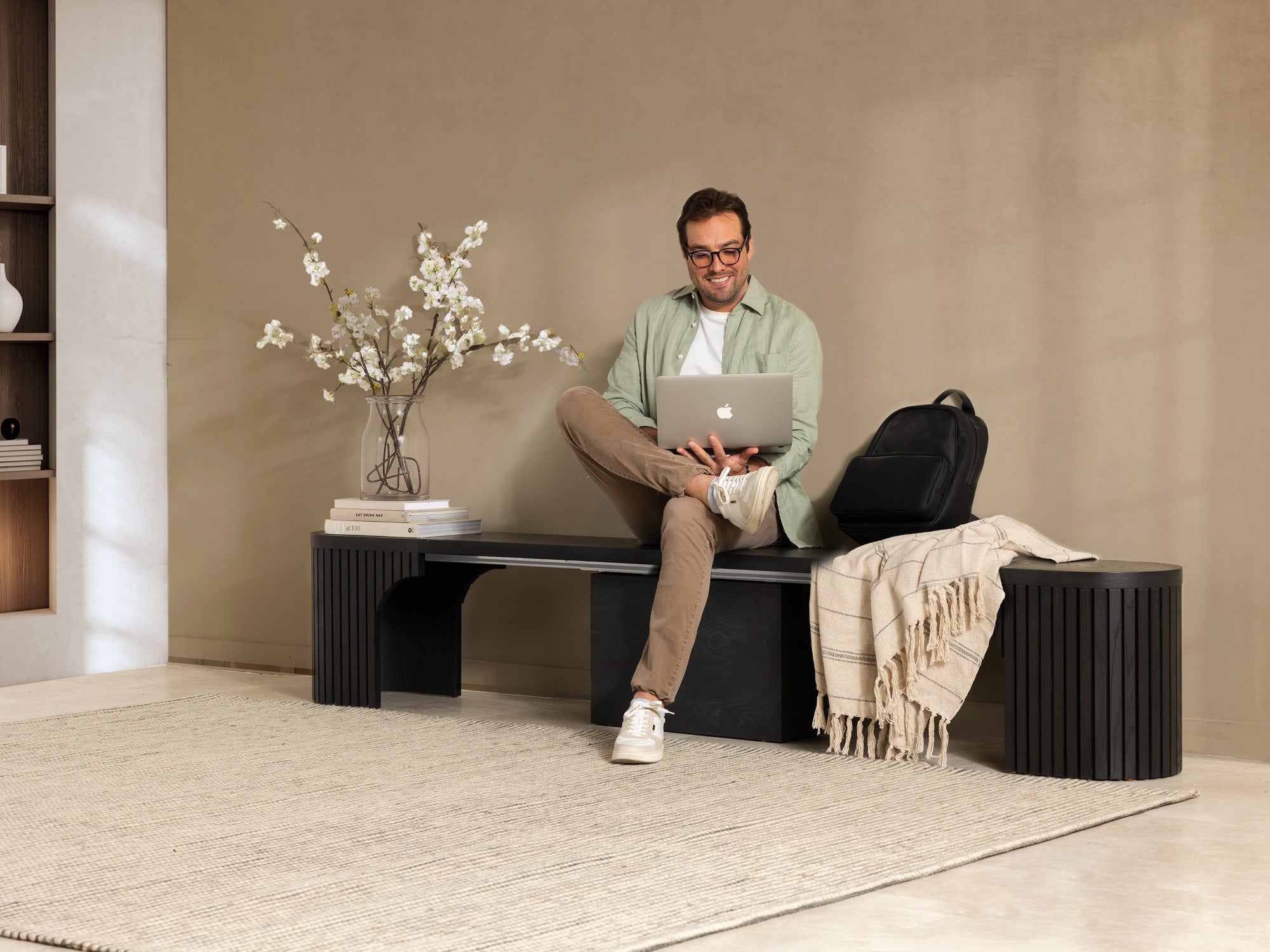 Practical extendable round dining set; storage‑built bench holds extra panels, robust hardwood build, smooth gliding rails and matching premium finishes.
