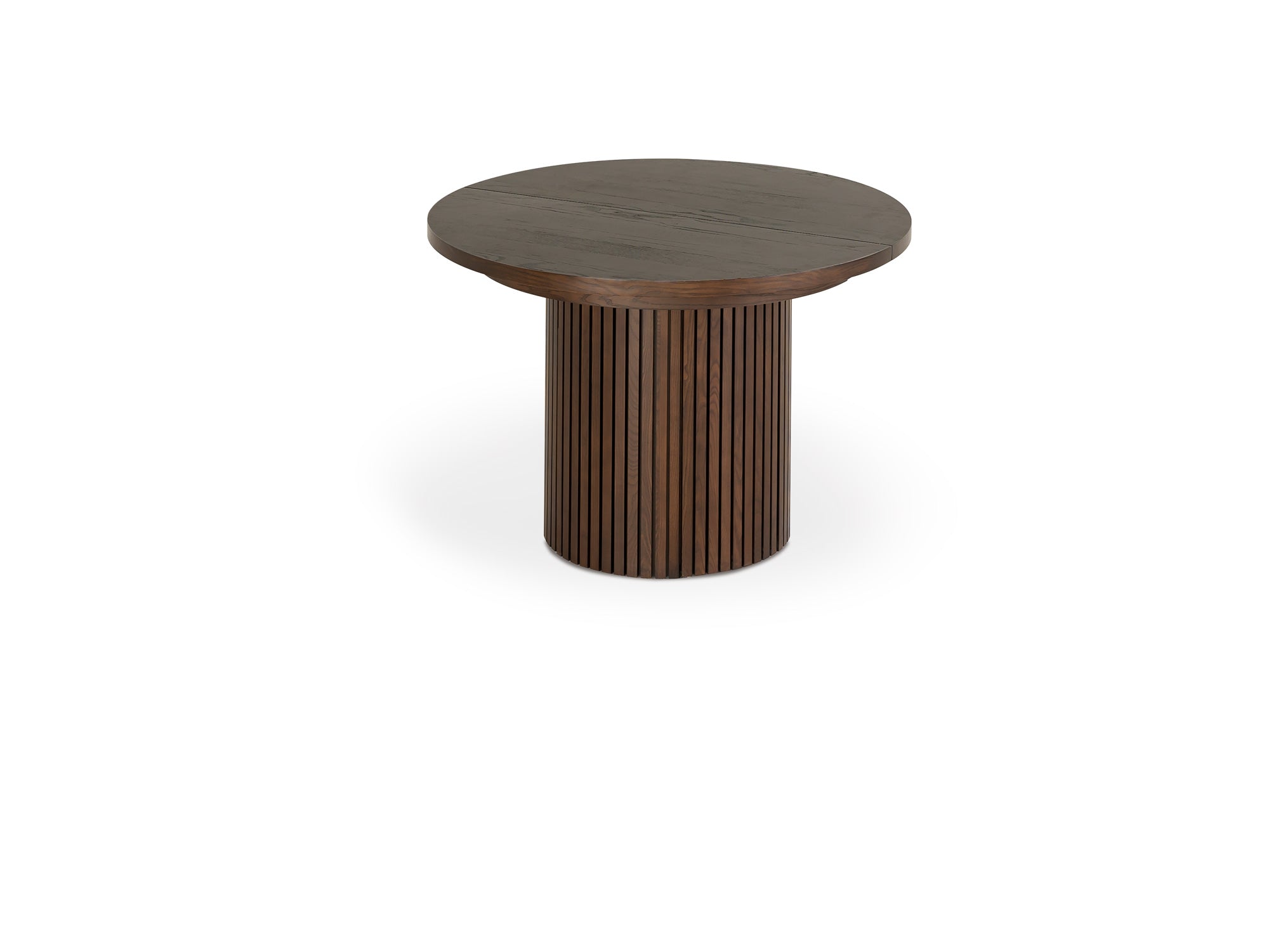 Versatile expandable dining table seats 4‑10, robust hardwood‑steel build, hidden pedestal storage and elegant fluted detailing for flexible everyday dining.