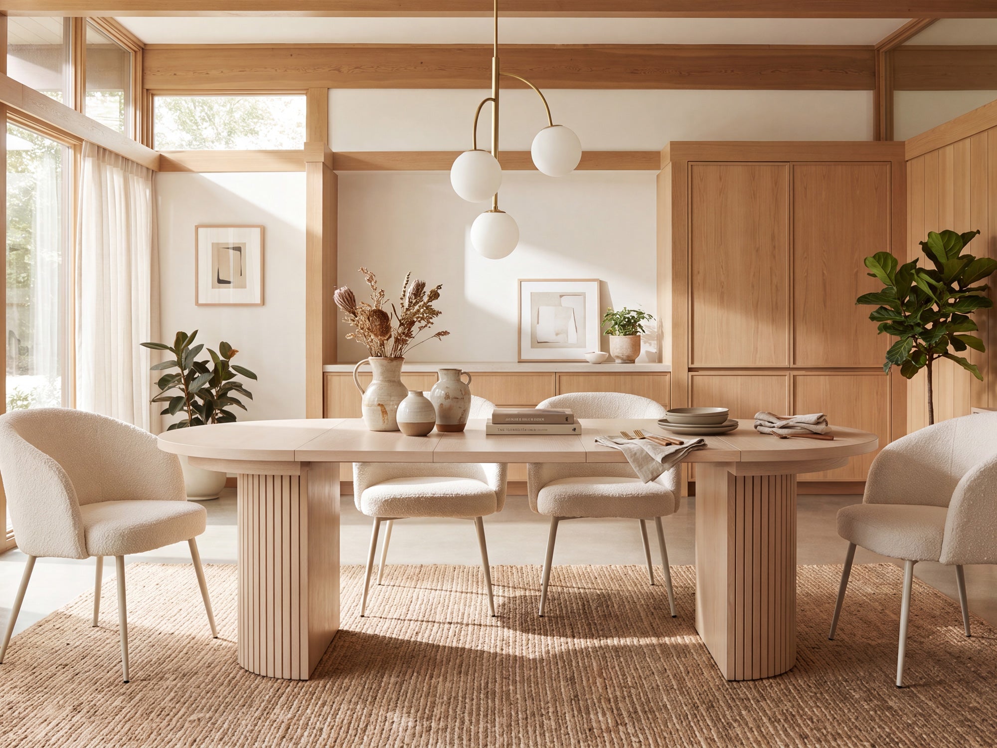 Versatile expandable dining table seats 4‑10, robust hardwood‑steel build, hidden pedestal storage and elegant fluted detailing for flexible everyday dining.
