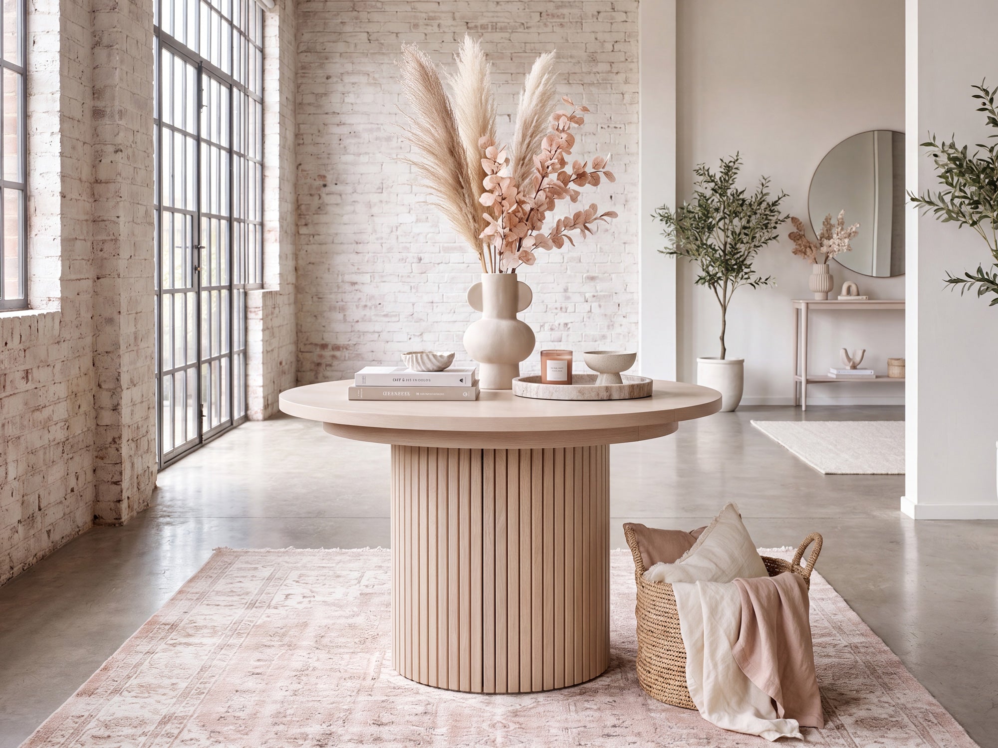 Versatile expandable dining table seats 4‑10, robust hardwood‑steel build, hidden pedestal storage and elegant fluted detailing for flexible everyday dining.
