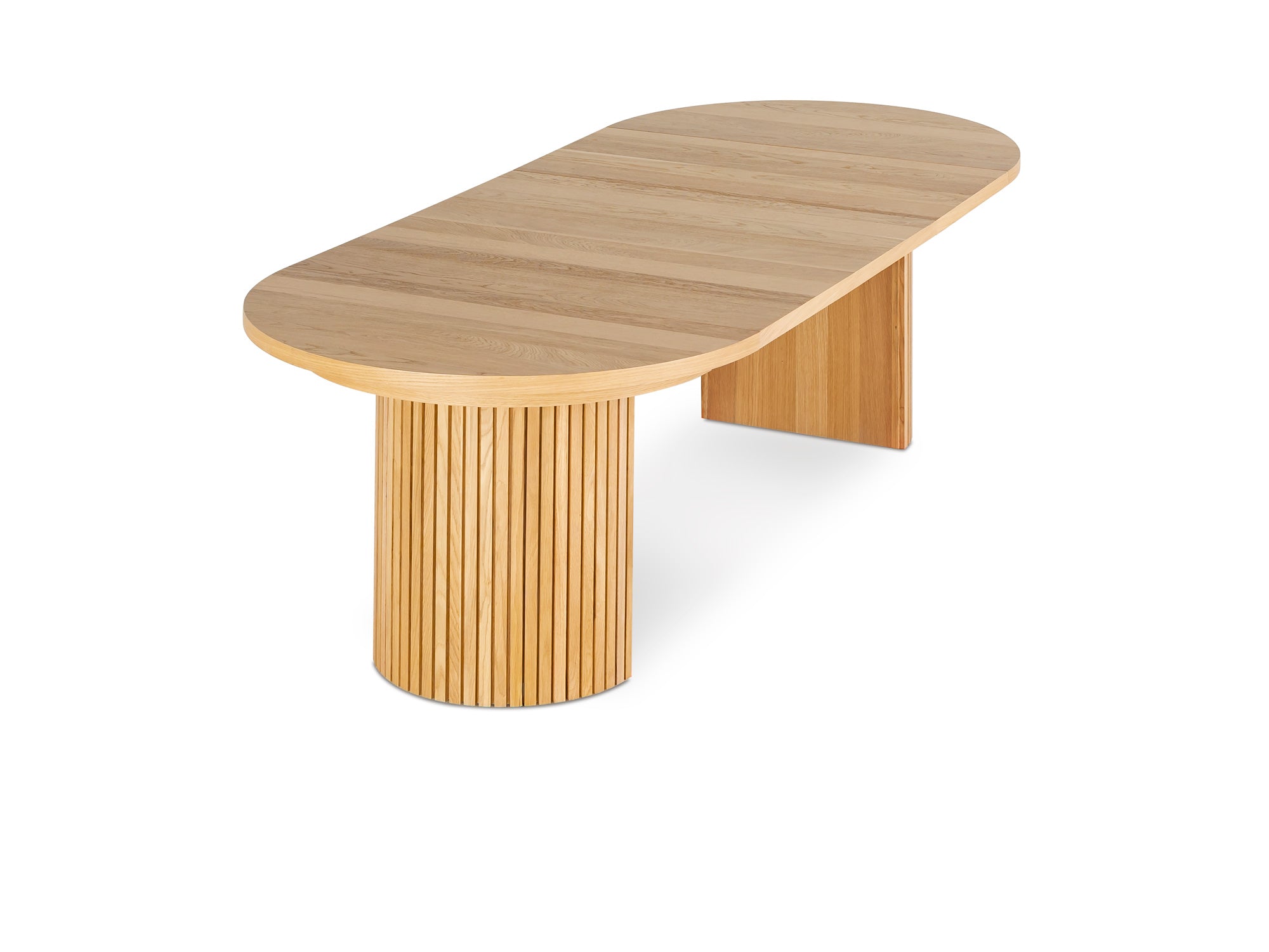 Versatile expandable dining table seats 4‑10, robust hardwood‑steel build, hidden pedestal storage and elegant fluted detailing for flexible everyday dining.