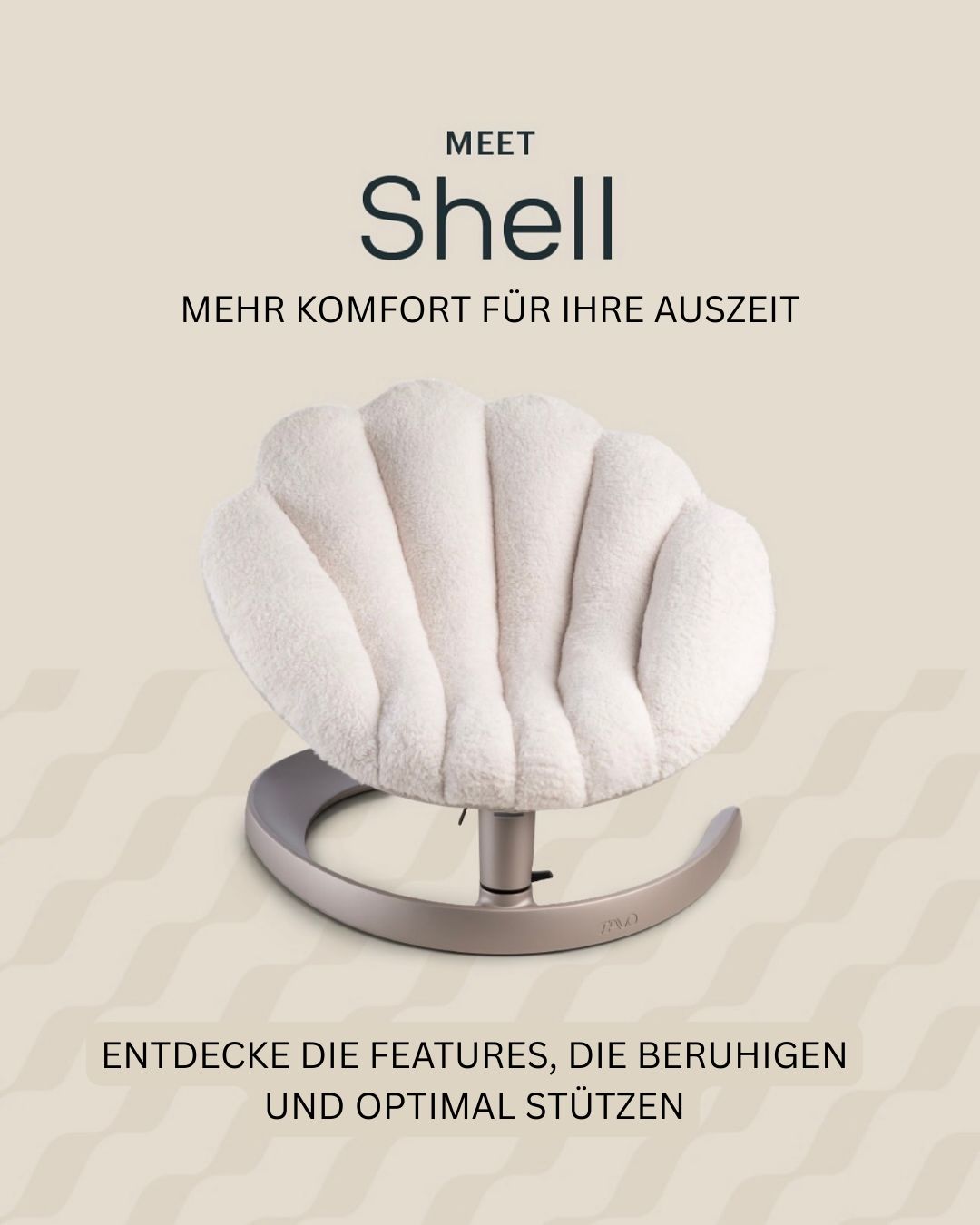 This shell‑shaped swinging pet bed delivers calming side‑to‑side movement, with machine‑washable fleece padding and stable aluminium framing for safe, cosy rest.