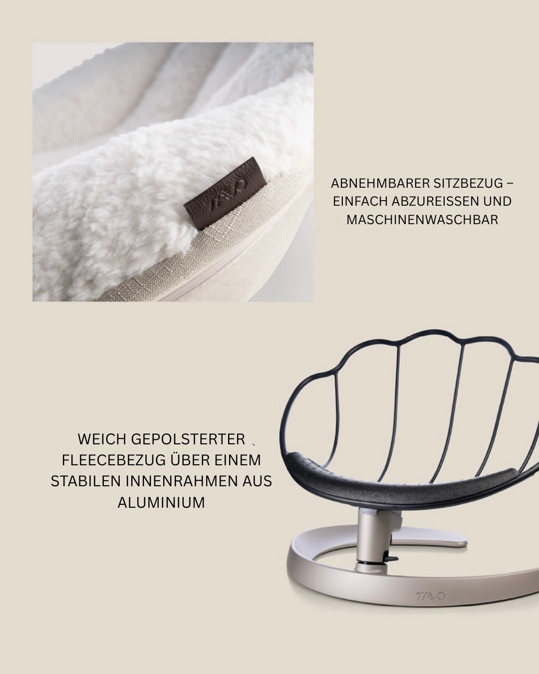This shell‑shaped swinging pet bed delivers calming side‑to‑side movement, with machine‑washable fleece padding and stable aluminium framing for safe, cosy rest.