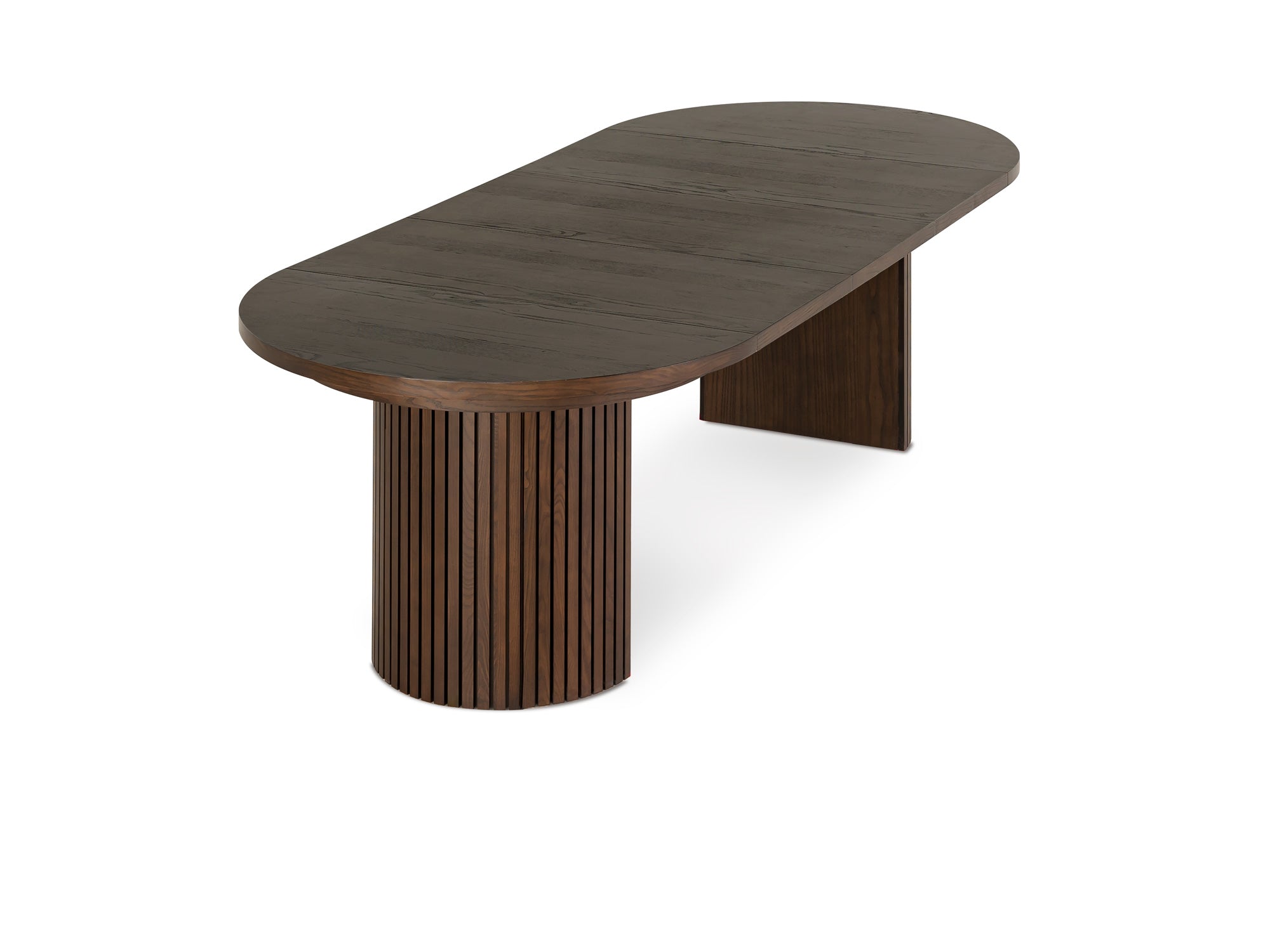 Versatile expandable dining table seats 4‑10, robust hardwood‑steel build, hidden pedestal storage and elegant fluted detailing for flexible everyday dining.