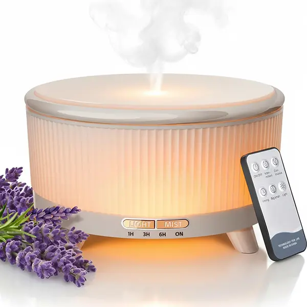 500ML Large Capacity Essential Oil Diffuser, Ultrasonic Aromatherapy Diffuser with 7 Color LED Lights with Remote Control, Cool Mist Humidifier, Timed Mist, Auto Shut-Off#Summervibes