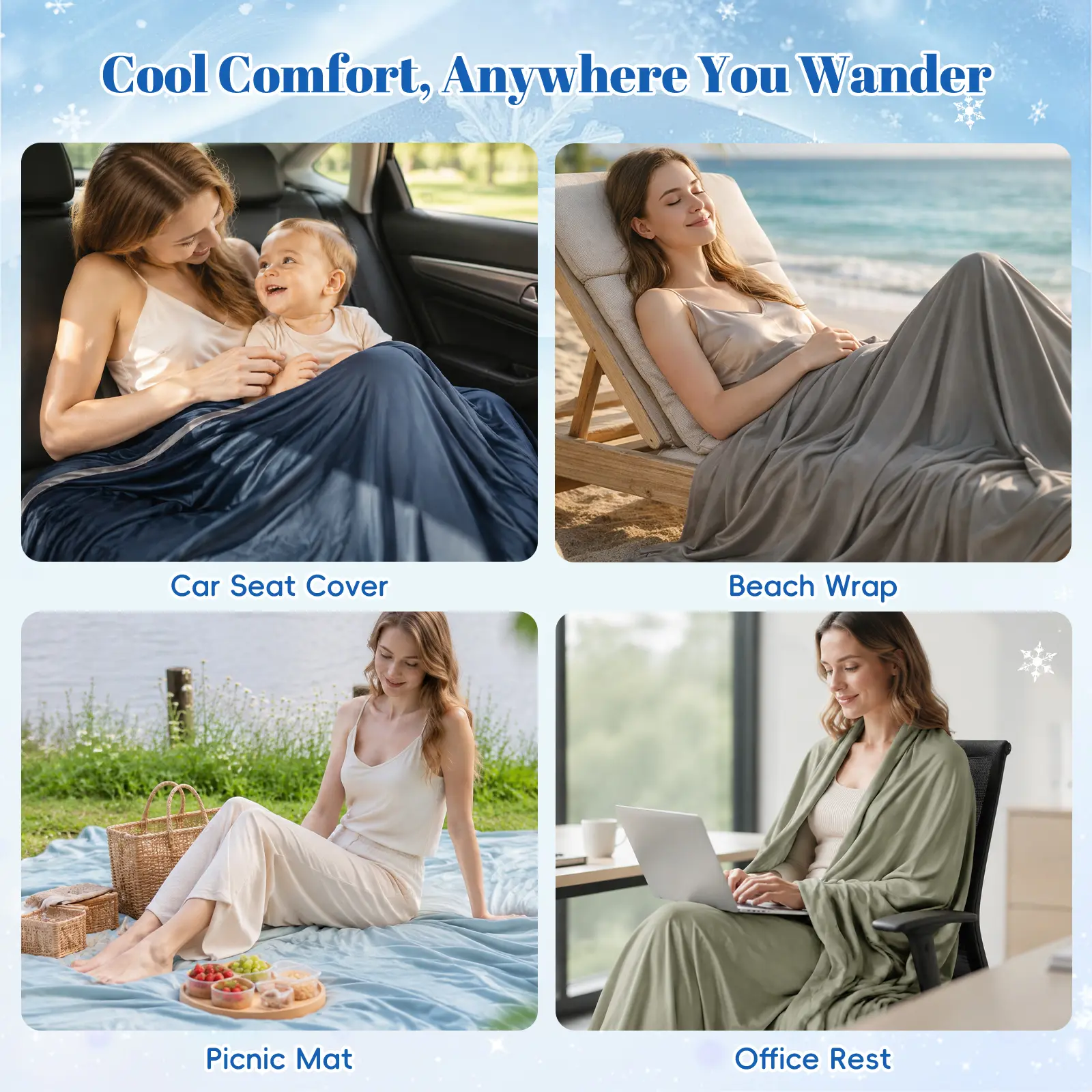 【Summer Sale】Double Cooling Blanket for Hot Sleepers, Arc-Chill Q-Max>0.5 with Double Cooling, Lightweight Summer Blanket Absorbs Heat to Keep Cool All Night for Night Sweats