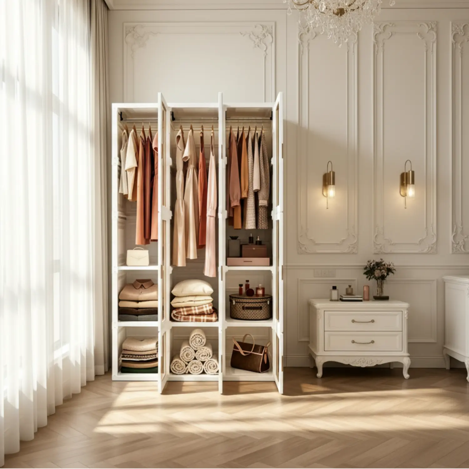Portable Transparent Plastic Wardrobe Closet Organizer