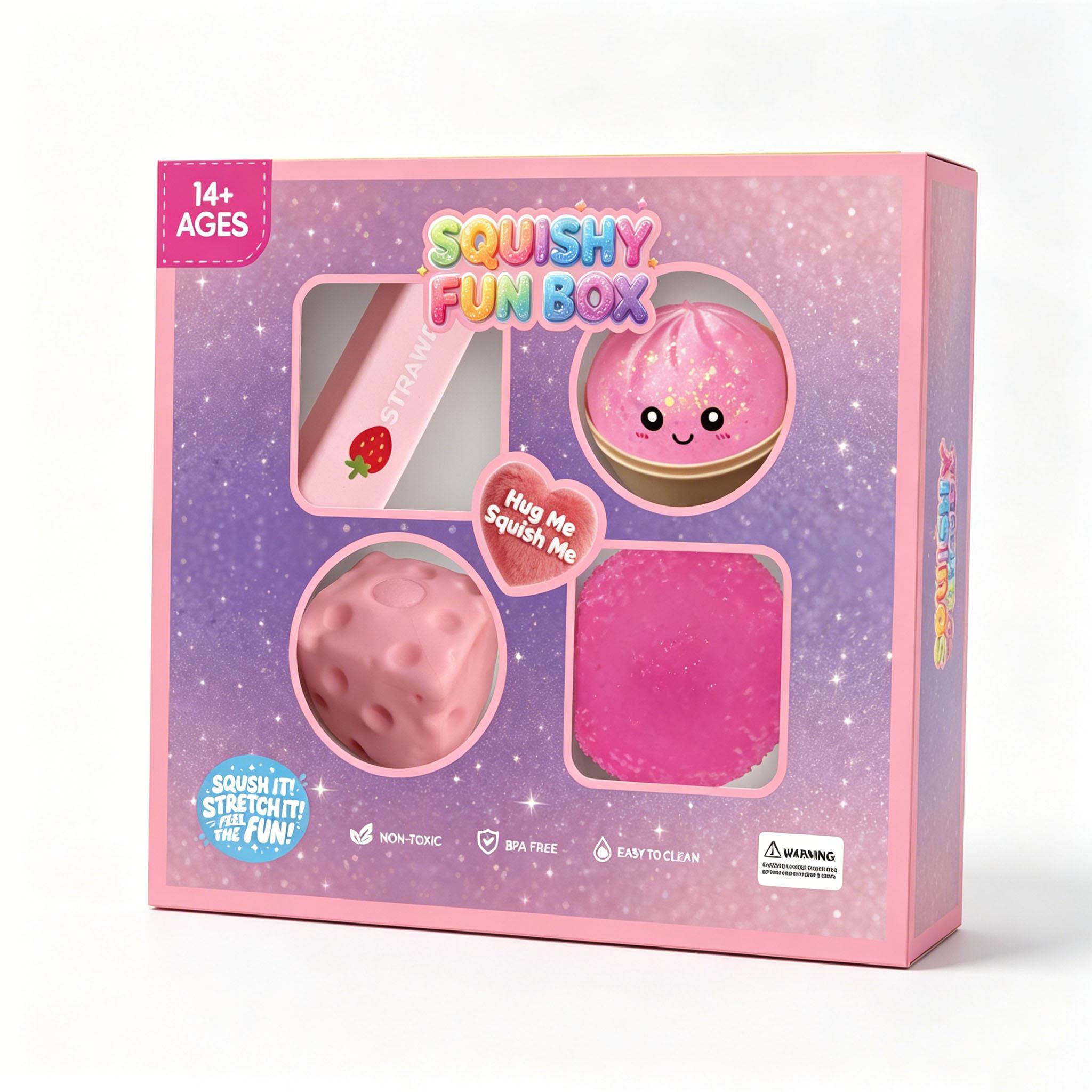 4-Pack Soft Squishy Toys, Mixed Slow & Fast Rebound Silicone Toys, stress relief toy，Assorted Styles, Perfect Gifts for  Day, Father's Day, Teacher's Day, Birthdays  Parties summerwins