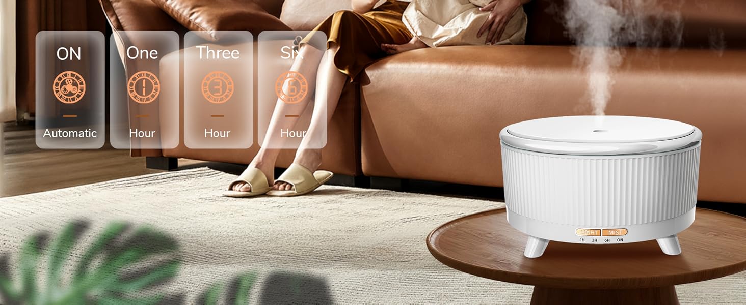 500ML Large Capacity Essential Oil Diffuser, Ultrasonic Aromatherapy Diffuser with 7 Color LED Lights with Remote Control, Cool Mist Humidifier, Timed Mist, Auto Shut-Off#Summervibes