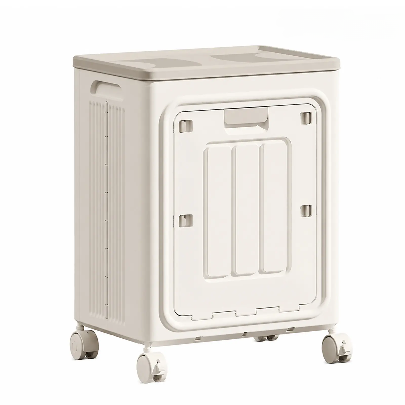 Waterproof Rectangular Rolling Hamper Laundry Basket, 19.29x13.78x24.8 in