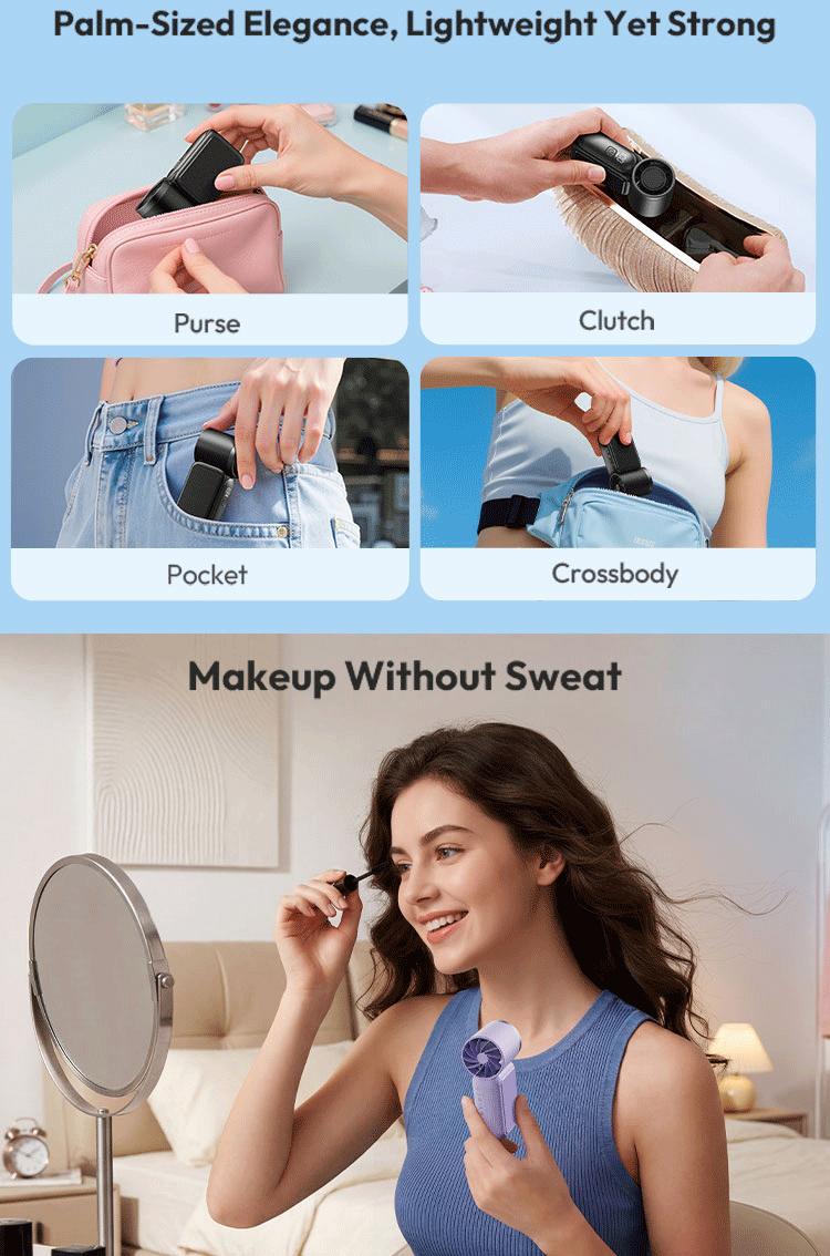 [15H Long Battery Life | 1-100 Speed Turbo] GAIATOP HF-18 Super Mini Handheld Fan, Portable Pocket Fan with Digital Display for Eyelash & Makeup Drying, Hot Flashes, USB Rechargeable Travel Accessory, Gift tiktokshopbacktoschool