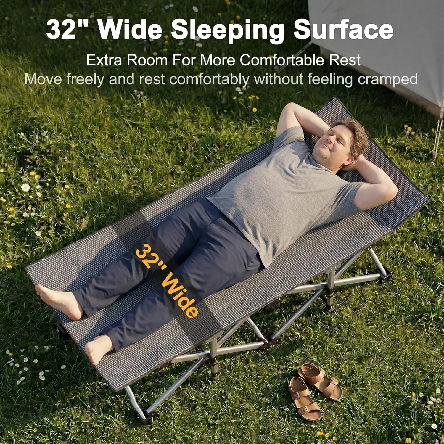 Folding Camping Cot with Mattress, Bed frame & Carry Bag - Heavy Duty Portable Bed for Outdoor & Indoor Use, Guest Bed, Travel, Picnic, Office nap, Hiking, Fishing, dorm essentials, campingessentials, campinggear