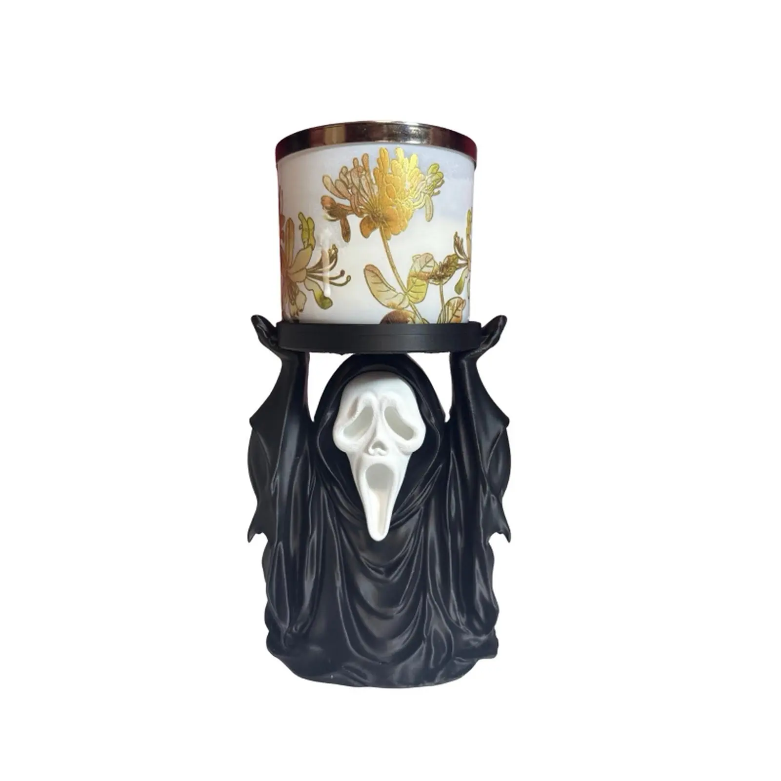 Ghostface Candle Holder Halloween Decor Pink Ghost Design for Spooky Season
