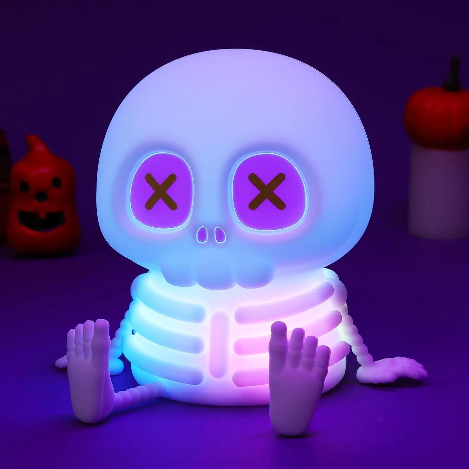 Skull Night Light LED Silicone Color-Changing Lamp Outdoor