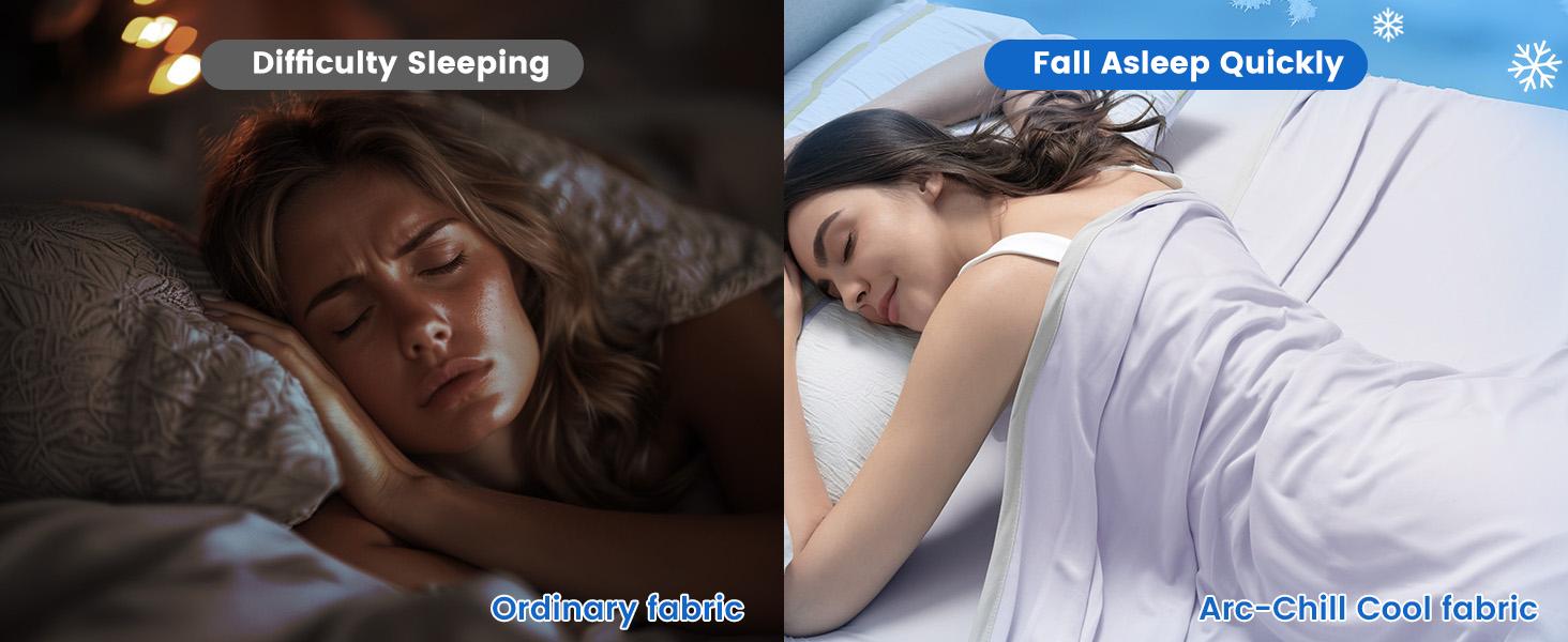 【Summer Sale】PHF Double Cooling Blanket for Hot Sleepers, Arc-Chill Q-Max>0.5 with Double Cooling, Lightweight Summer Blanket Absorbs Heat to Keep Cool All Night for Night Sweats