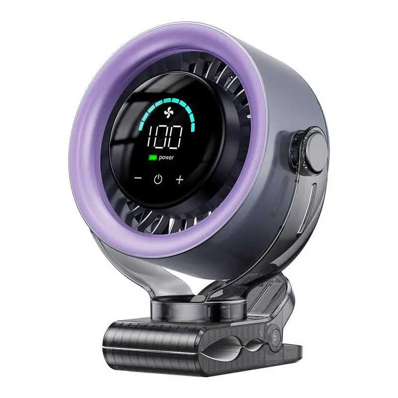 Cordless Rechargeable Wireless Compact Clip-on Workout Fan - 4000mAh Built-in Li-ion, Quiet Turbo Mode High-Speed, LED Display, Touch Control, 360° Rotation for Treadmills, Home Gyms, Outdoor Sports,back to school,back to school haul