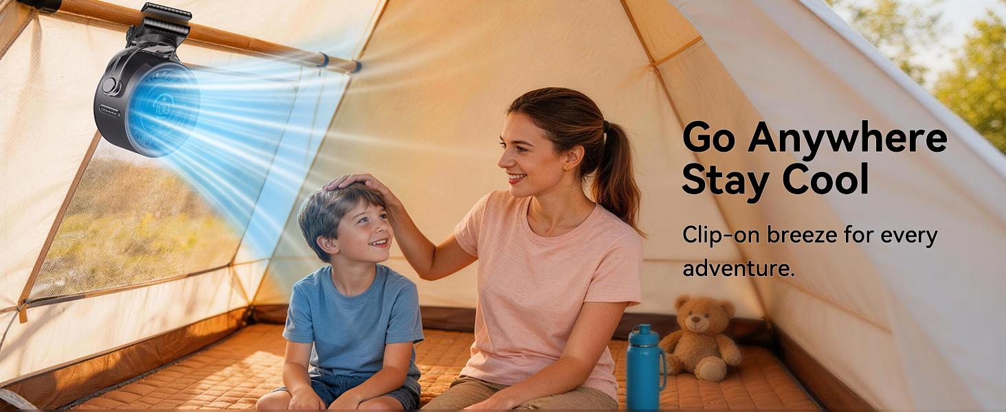 Cordless Rechargeable Wireless Compact Clip-on Workout Fan - 4000mAh Built-in Li-ion, Quiet Turbo Mode High-Speed, LED Display, Touch Control, 360&deg; Rotation for Treadmills, Home Gyms, Outdoor Sports,back to school,back to school haul