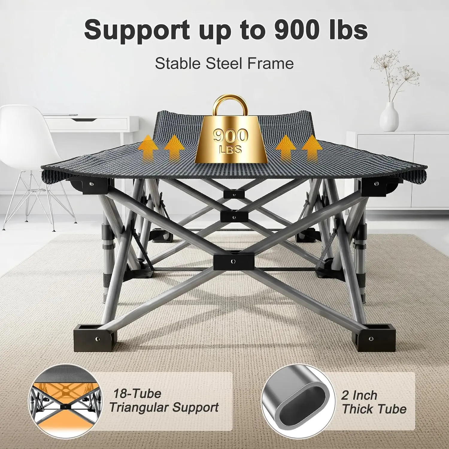Folding Camping Cot with Mattress, Bed frame & Carry Bag - Heavy Duty Portable Bed for Outdoor & Indoor Use, Guest Bed, Travel, Picnic, Office nap, Hiking, Fishing, dorm essentials, campingessentials, campinggear