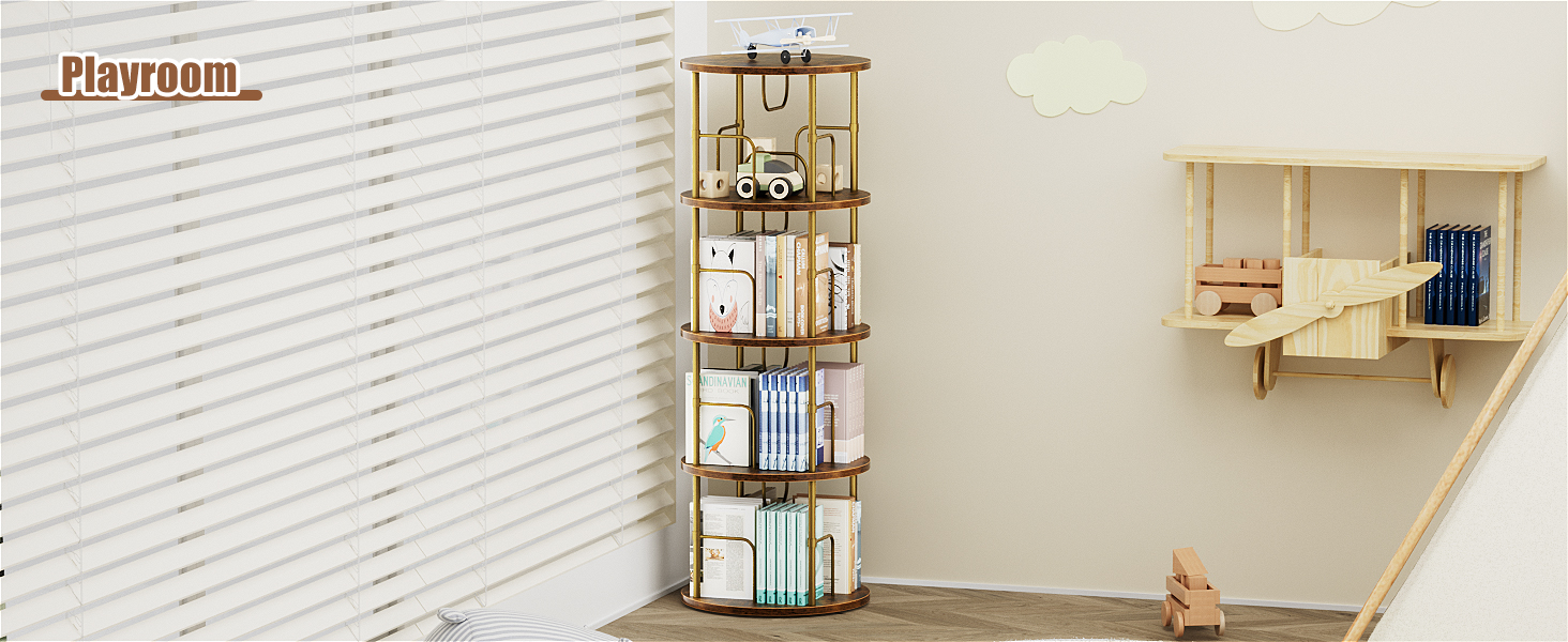 spinning bookshelf tower