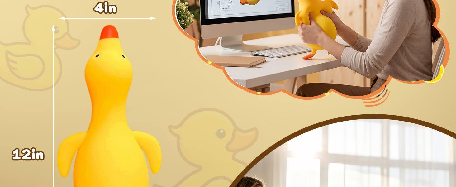 Duck Squishy, Jumbo Squishy Duck Giant Big Realistic Moldable Soft Squishys Slow Rising Stress Ball for Anxiety Stress Party Favor for Adults