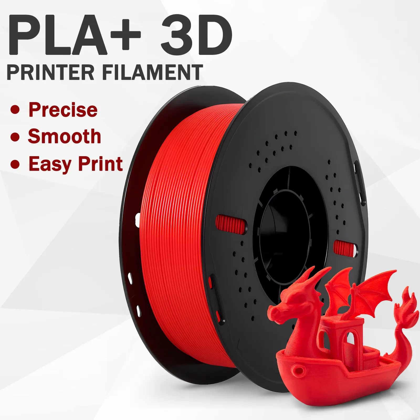 PLA+ 3D Printing Filament, 1.75mm 4-Color Gradient Filament, 2KG Tangle-Free Printing Material for FDM 3D Printers
