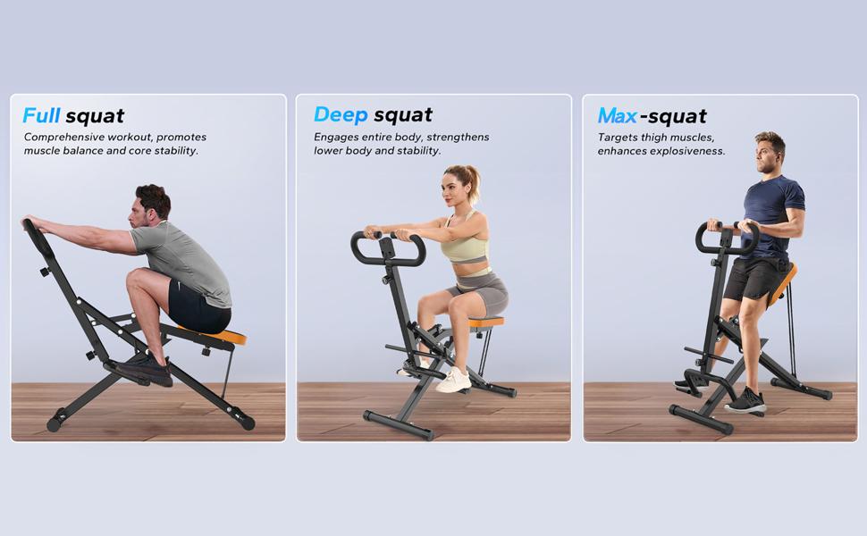 SAYGOGO Squat Workout Machine for Home Fitness, Rodeo Core Exercise Machine, 260lbs Foldable Adjustable 4 Resistance Bands,Ride & Rowing Machine for Botty Glutes Butt Thighs,Ab Back/Leg Press Hip Thrust