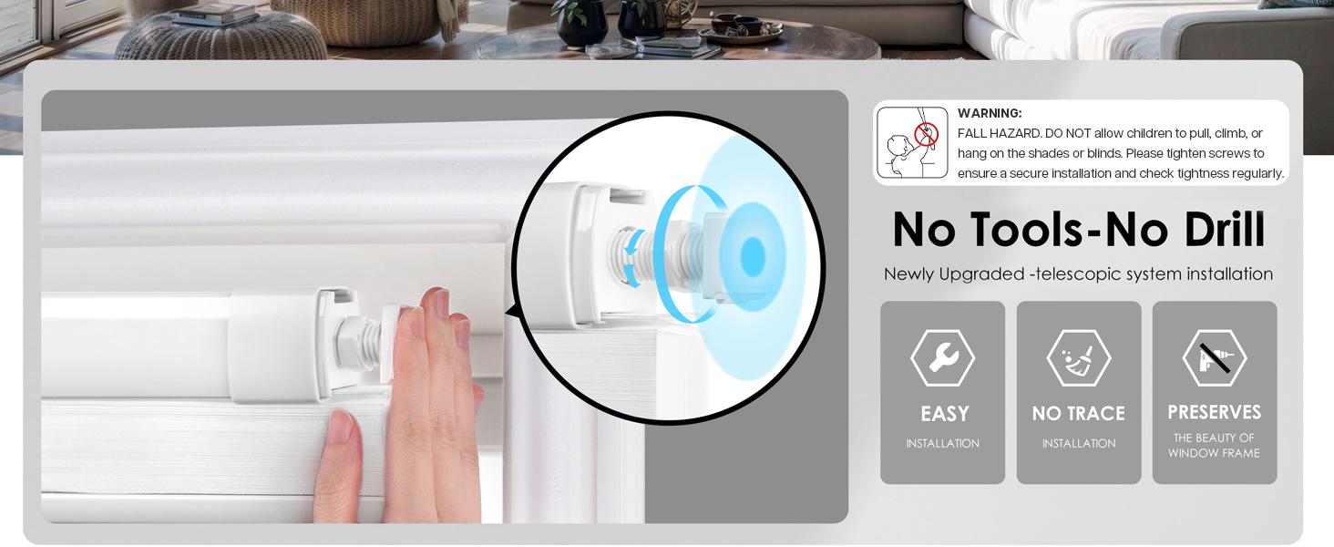 No Drill Cordless Cellular Shades - Easy Install Honeycomb Blinds for Windows, 20'' W x 48'' H, White Home & Kitchen