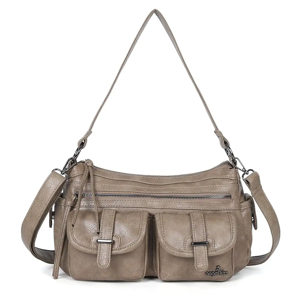 Women's Hobo Cross‑Body Bag, Casual Vegan Leather Shoulder Handbag with Adjustable Strap & Multiple Pockets for Daily Use