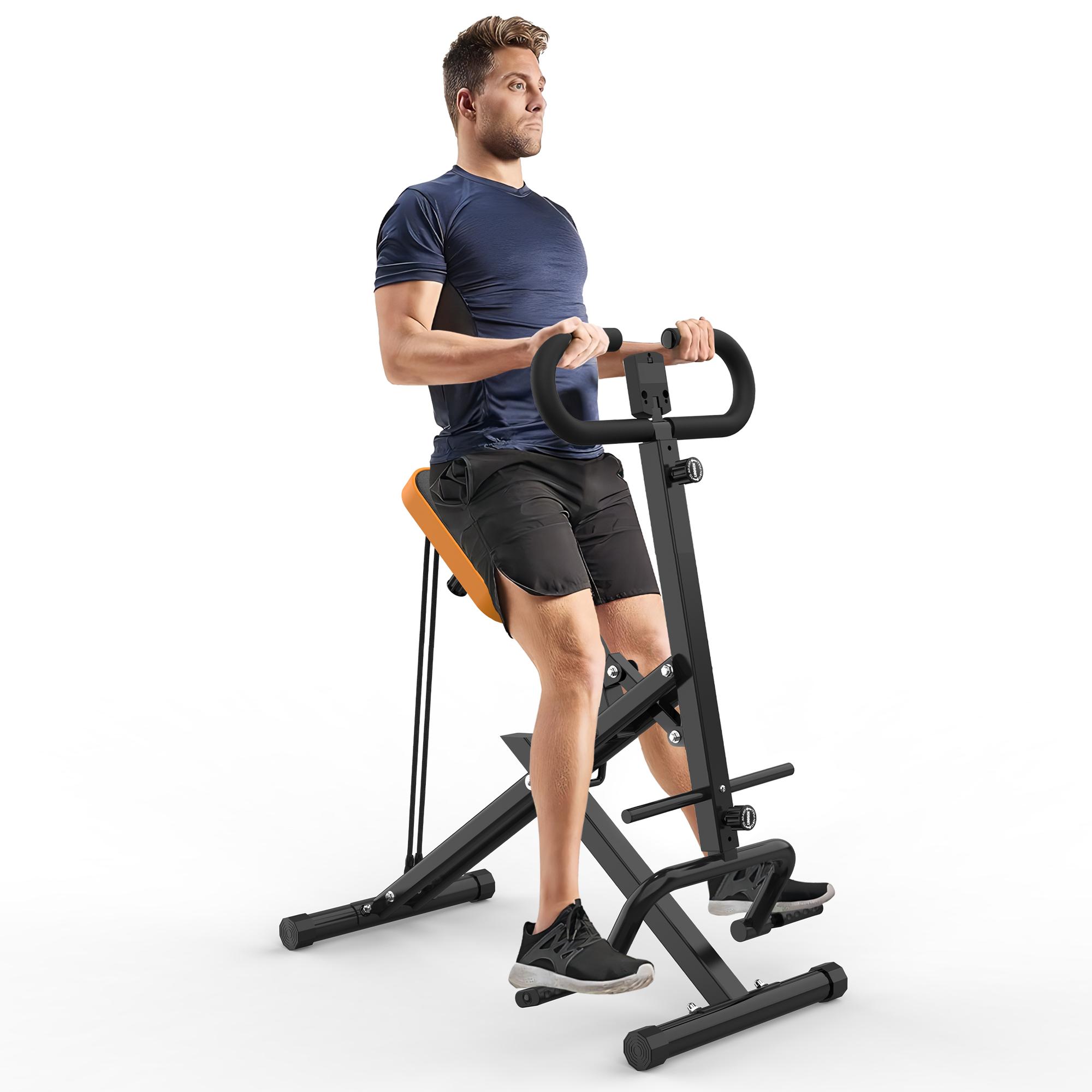 SAYGOGO Squat Workout Machine for Home Fitness, Rodeo Core Exercise Machine, 260lbs Foldable Adjustable 4 Resistance Bands,Ride & Rowing Machine for Botty Glutes Butt Thighs,Ab Back/Leg Press Hip Thrust
