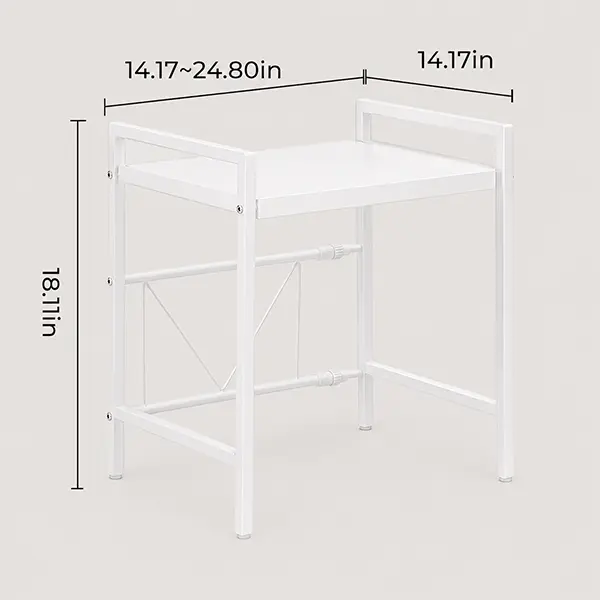 Adjustable Double-Layer Carbon Steel Microwave Rack for Kitchen Countertop Home Storage