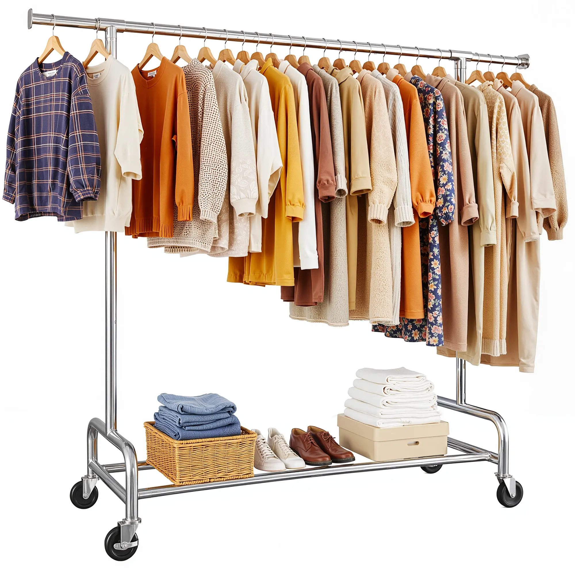 Heavy Duty Clothing Rack with Wheels
